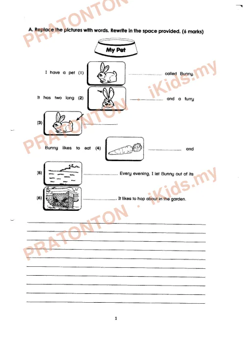 Pratonton muka 1 lembaran Kertas Soalan Bahasa Inggeris 28 — Bahasa Inggeris Tahun 3