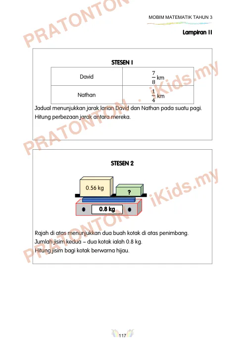 Pratonton muka 137 lembaran Modul Matematik 8 — Matematik Tahun 3