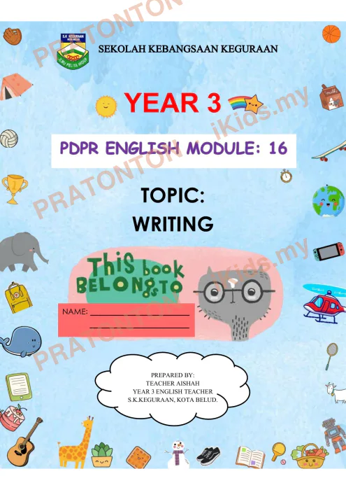 Pratonton muka 1 lembaran Modul Bahasa Inggeris 13 — Bahasa Inggeris Tahun 3