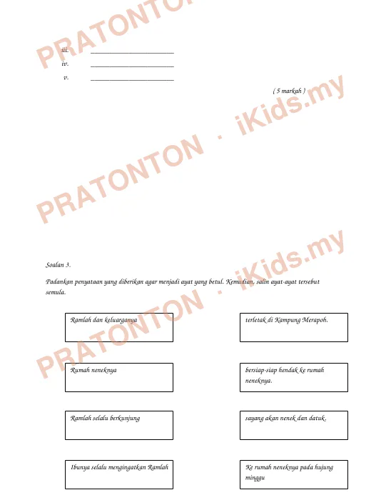 Pratonton muka 3 lembaran Kertas Soalan Bahasa Melayu 23 — Bahasa Melayu Tahun 2