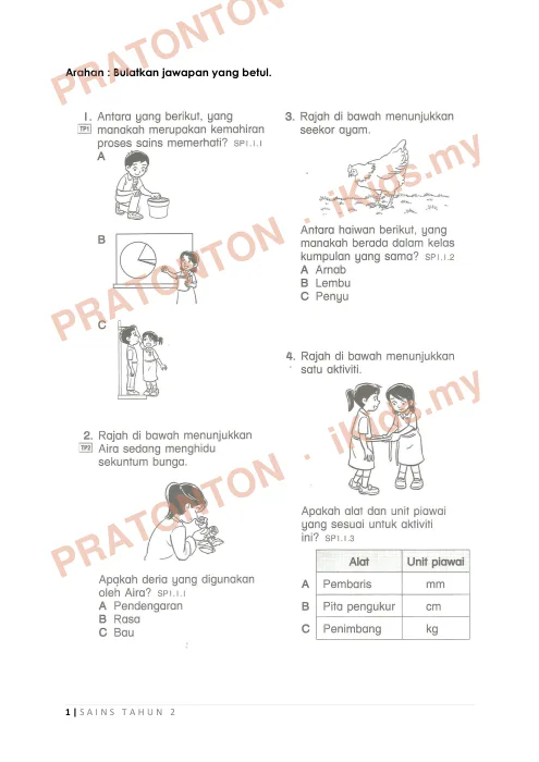 Pratonton muka 1 lembaran 1|SAINS TAHUN 2 — Sains Tahun 2