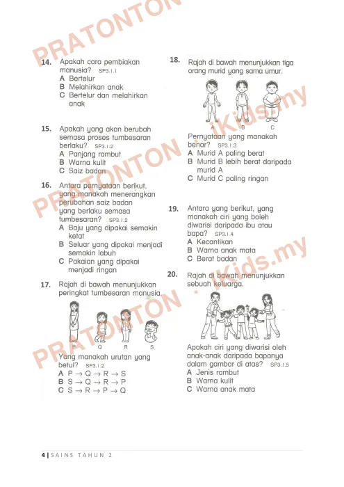 Pratonton muka 4 lembaran 1|SAINS TAHUN 2 — Sains Tahun 2