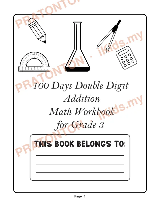 Pratonton muka 1 lembaran 100 Days Double Digit — Matematik Tahun 1
