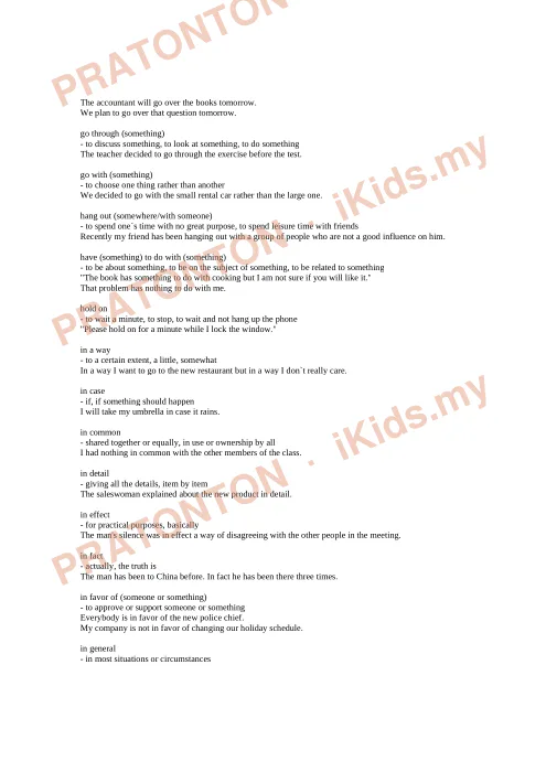 Pratonton muka 4 lembaran 100 Simpulan Bahasa Inggeris Paling Kerap Digunakan — Bahasa Inggeris Tahun 6