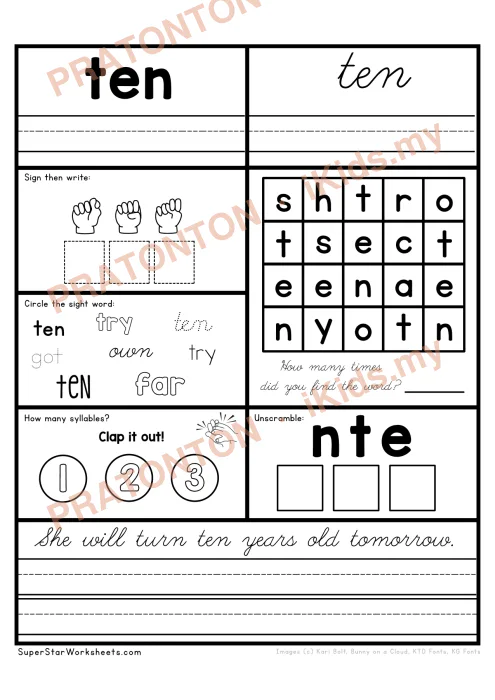 Pratonton muka 1 lembaran Latihan Bahasa Inggeris 20 — Bahasa Inggeris Tahun 3