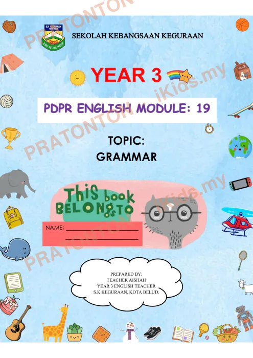 Pratonton muka 1 lembaran Modul Bahasa Inggeris 17 — Bahasa Inggeris Tahun 3