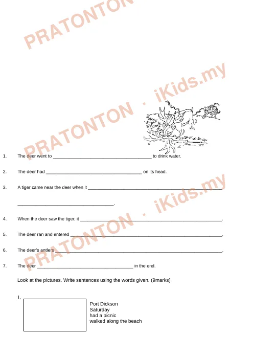 Pratonton muka 3 lembaran Kertas Soalan Bahasa Inggeris 16 — Bahasa Inggeris Tahun 3
