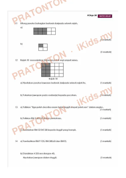 Pratonton muka 5 lembaran 14 Latih Matematik — Matematik Tahun 6