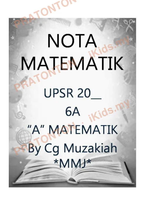 Pratonton muka 1 lembaran 15 Nota Matematik (CHECKLIST UPSR) — Matematik Tahun 6