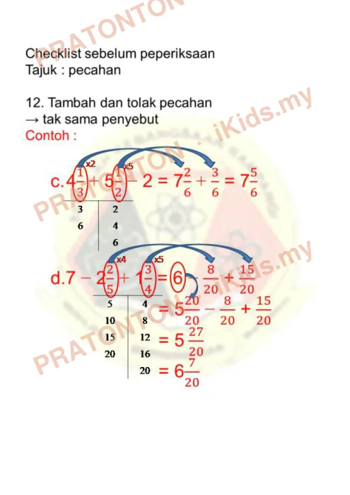 Pratonton muka 34 lembaran 15 Nota Matematik (CHECKLIST UPSR) — Matematik Tahun 6