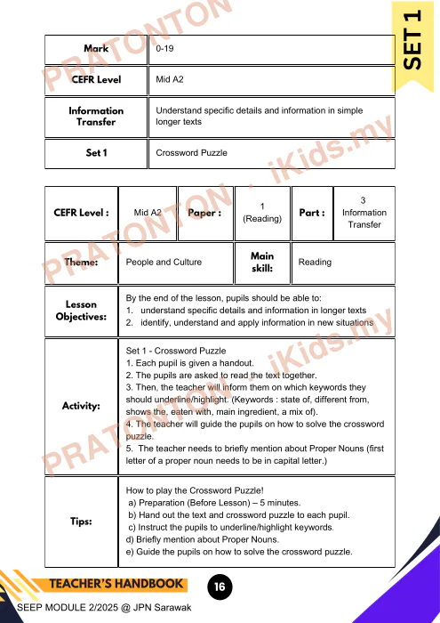 Pratonton muka 19 lembaran Modul Bahasa Inggeris 23 — Bahasa Inggeris Tahun 3