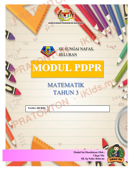 Pratonton muka 1 lembaran Modul Matematik 3 — Matematik Tahun 3