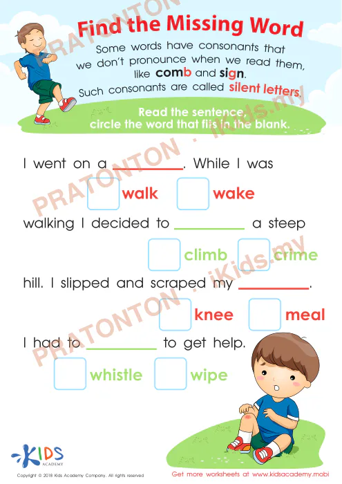 Pratonton muka 1 lembaran Kuiz Bahasa Inggeris 5 — Bahasa Inggeris Tahun 3