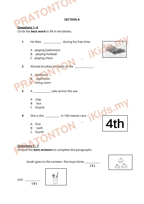 Pratonton muka 1 lembaran Lembaran Kerja Bahasa Inggeris 10 — Bahasa Inggeris Tahun 3