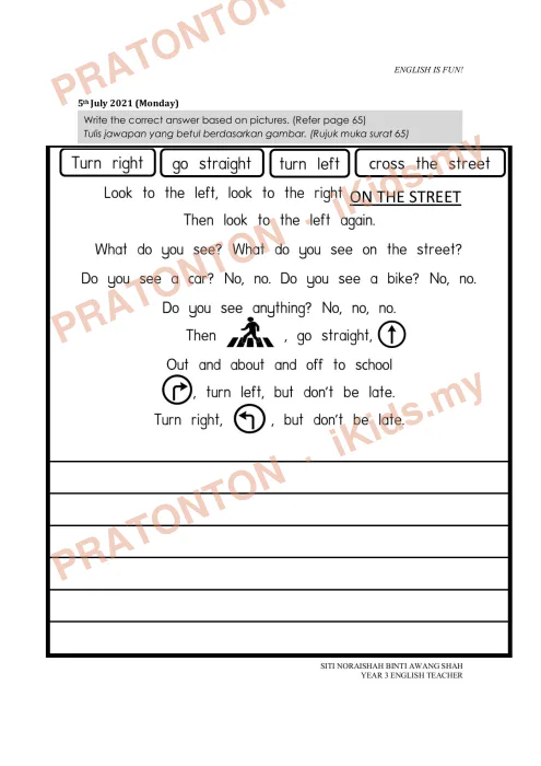 Pratonton muka 8 lembaran Modul Bahasa Inggeris 2 — Bahasa Inggeris Tahun 3