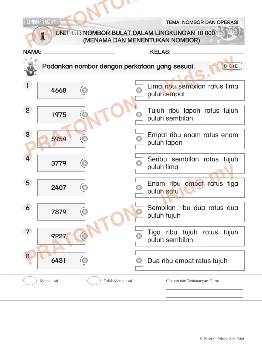 Pratonton muka 1 lembaran Modul Matematik 9 — Matematik Tahun 3