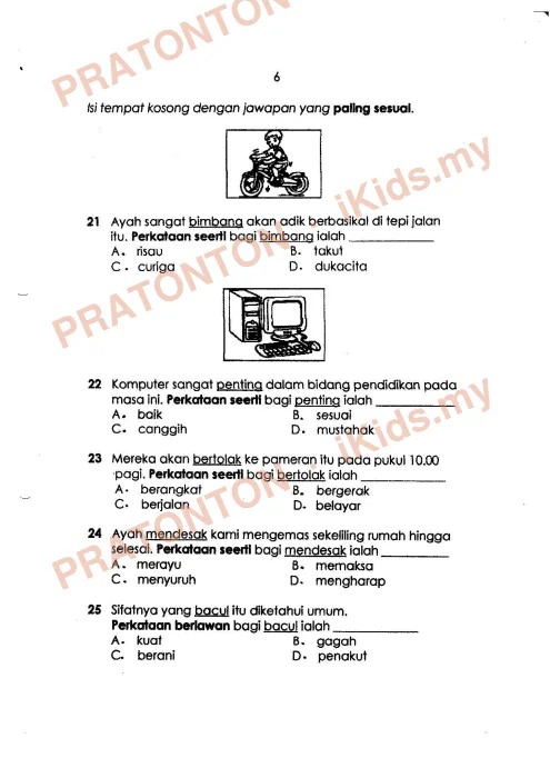 Pratonton muka 5 lembaran Kertas Soalan Bahasa Melayu 24 — Bahasa Melayu Tahun 2