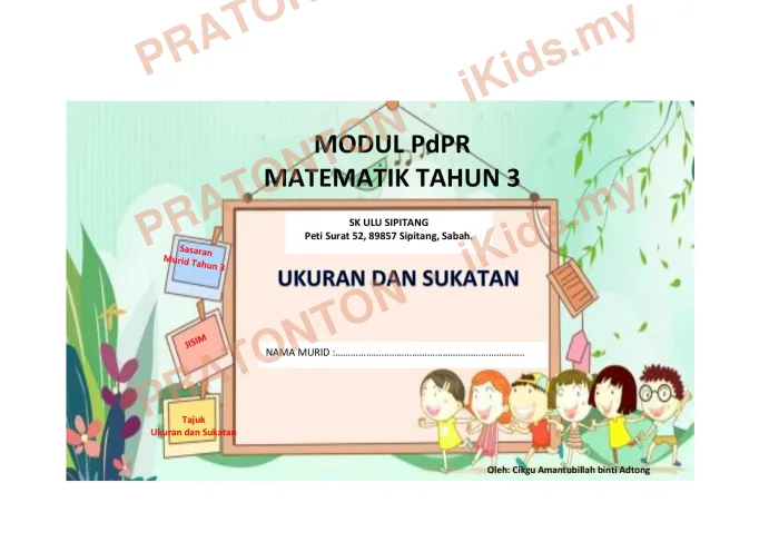 Pratonton muka 1 lembaran Modul Matematik 18 — Matematik Tahun 3
