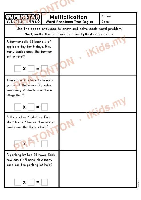 Pratonton muka 1 lembaran Latihan Matematik — Matematik Tahun 4