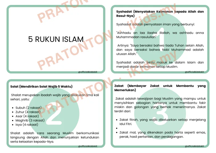 Pratonton muka 1 lembaran 5 RUKUN ISLAM DAN PENERANGANNYA — Pendidikan Islam Anak Istimewa