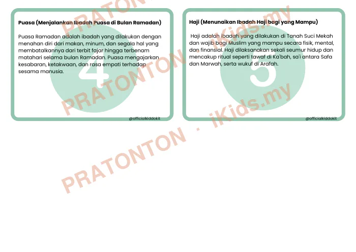 Pratonton muka 2 lembaran 5 RUKUN ISLAM DAN PENERANGANNYA — Pendidikan Islam Anak Istimewa