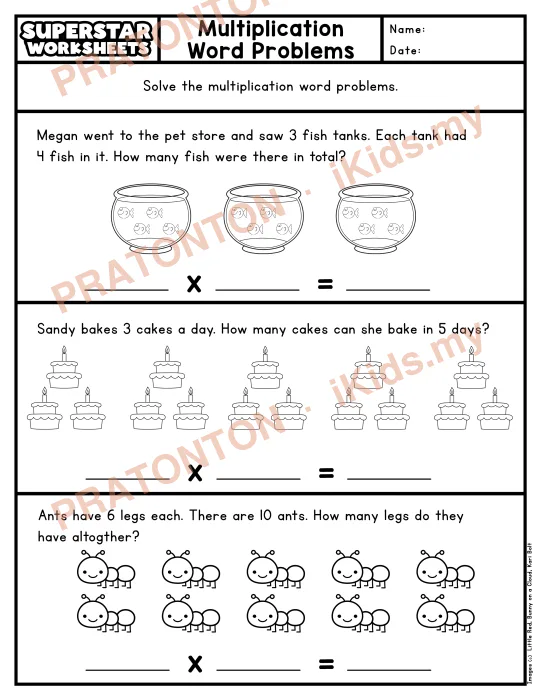 Pratonton muka 1 lembaran Lembaran Kerja Matematik 5 — Matematik Tahun 3