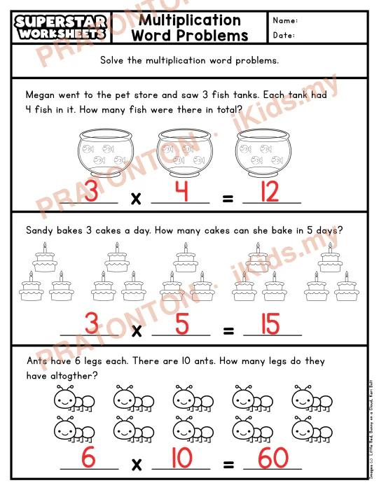 Pratonton muka 2 lembaran Lembaran Kerja Matematik 5 — Matematik Tahun 3