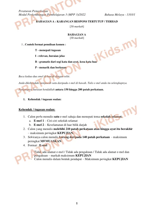 Pratonton muka 1 lembaran Kertas Soalan Bahasa Melayu 8 — Bahasa Melayu Tahun 2