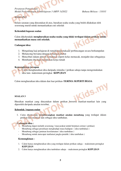 Pratonton muka 5 lembaran Kertas Soalan Bahasa Melayu 8 — Bahasa Melayu Tahun 2