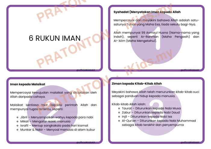 Pratonton muka 1 lembaran 6 RUKUN IMAN DAN PENERANGANNYA — Pendidikan Islam Anak Istimewa