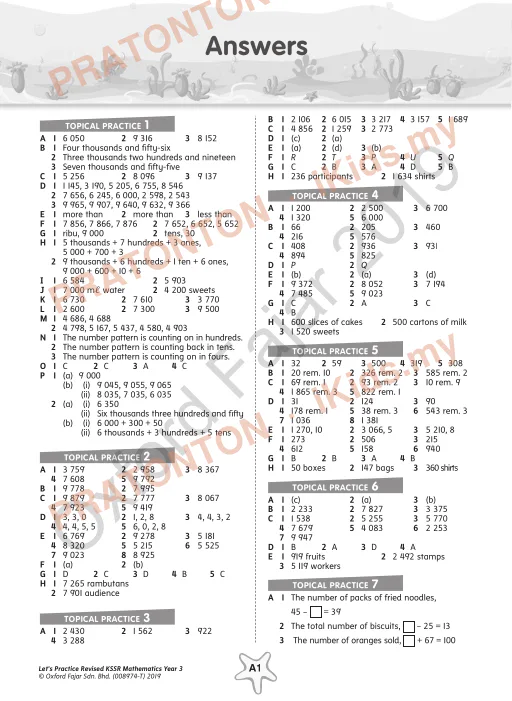 Pratonton muka 1 lembaran Latihan Matematik 12 — Matematik Tahun 3