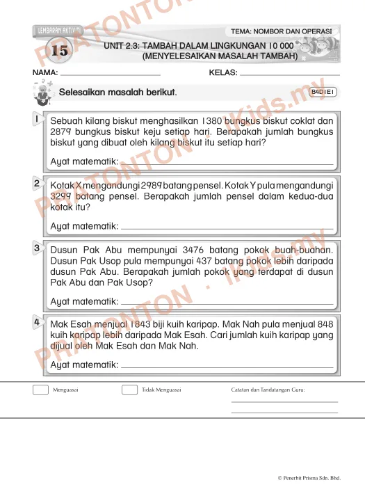 Pratonton muka 5 lembaran Modul Matematik 21 — Matematik Tahun 3