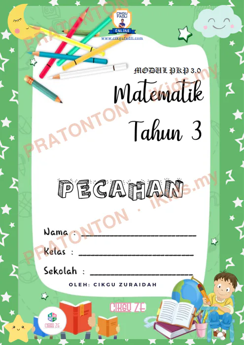 Pratonton muka 1 lembaran Nota Matematik 1 — Matematik Tahun 3