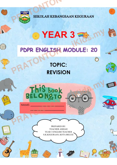 Pratonton muka 1 lembaran Modul Bahasa Inggeris 11 — Bahasa Inggeris Tahun 3
