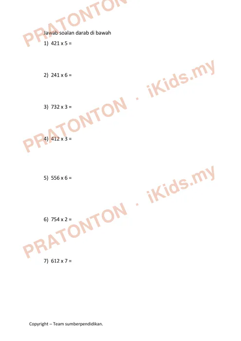 Pratonton muka 9 lembaran Modul Matematik 10 — Matematik Tahun 3