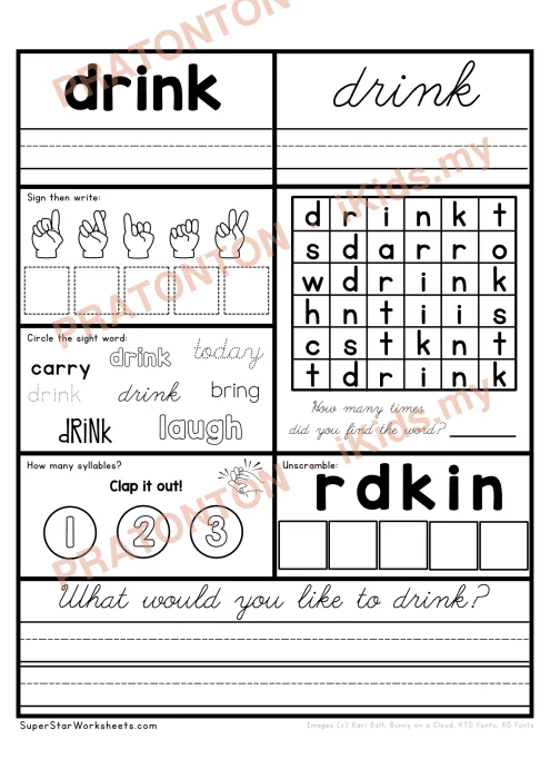 Pratonton muka 1 lembaran Latihan Bahasa Inggeris 36 — Bahasa Inggeris Tahun 3