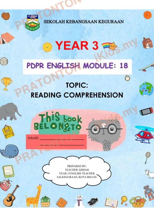 Pratonton muka 1 lembaran Modul Bahasa Inggeris 15 — Bahasa Inggeris Tahun 3