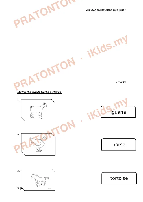 Pratonton muka 5 lembaran Kertas Soalan Bahasa Inggeris 38 — Bahasa Inggeris Tahun 3