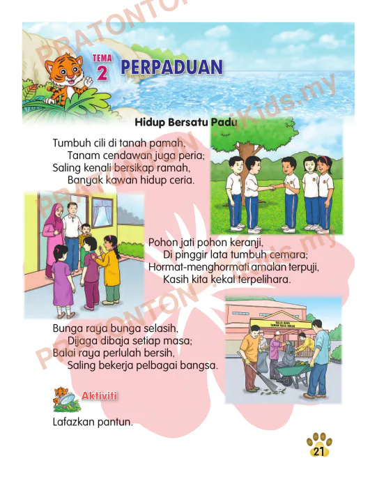 Pratonton muka 1 lembaran Pemahaman Bahasa Melayu 10 — Bahasa Melayu Tahun 2