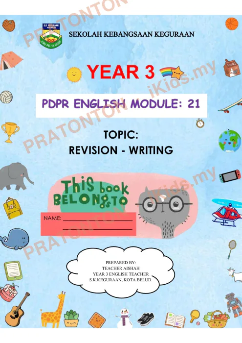 Pratonton muka 1 lembaran Modul Bahasa Inggeris 20 — Bahasa Inggeris Tahun 3