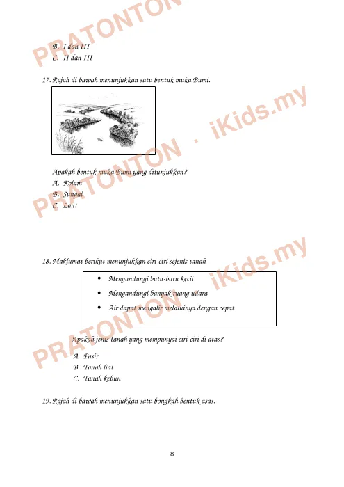 Pratonton muka 8 lembaran A. Sentuhan — Sains Tahun 1