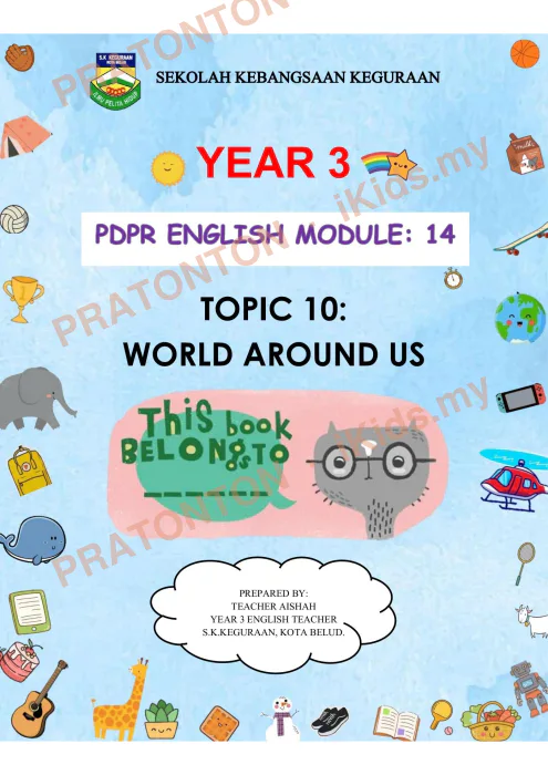 Pratonton muka 1 lembaran Modul Bahasa Inggeris 6 — Bahasa Inggeris Tahun 3