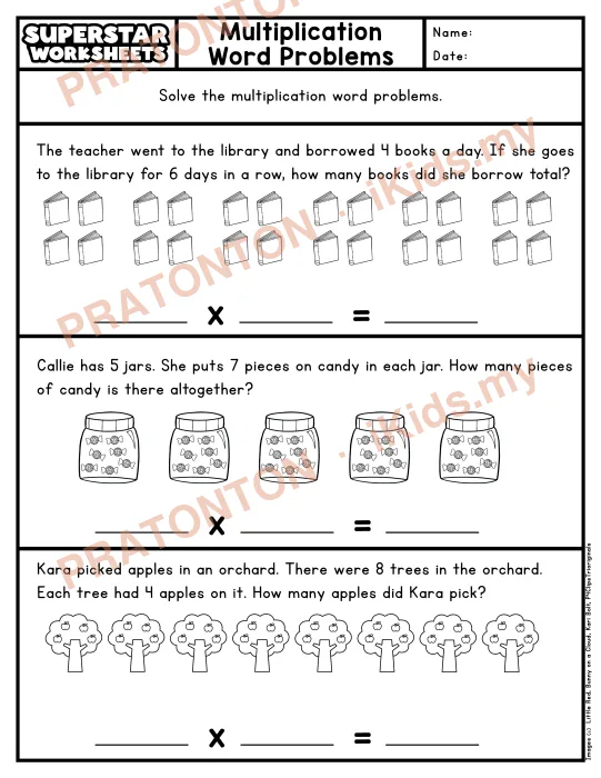 Pratonton muka 1 lembaran Lembaran Kerja Matematik 3 — Matematik Tahun 3