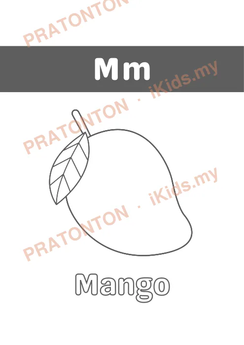 Pratonton muka 14 lembaran ABC Coloring Book Fruits — Mewarna Anak Istimewa