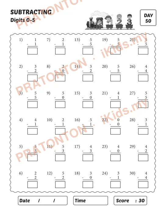 Pratonton muka 50 lembaran ADDING — Matematik Tahun 1