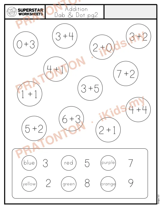 Pratonton muka 1 lembaran Addition — Matematik Tahun 1