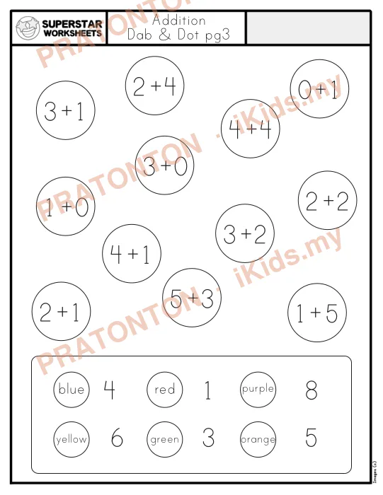 Pratonton muka 1 lembaran Addition — Matematik Tahun 1