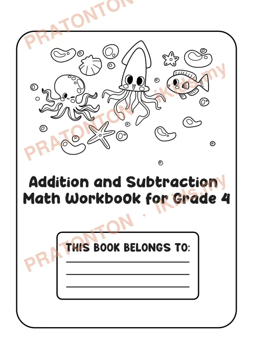 Pratonton muka 1 lembaran Addition and Subtraction Workbook for Grade 4 — Matematik Tahun 4