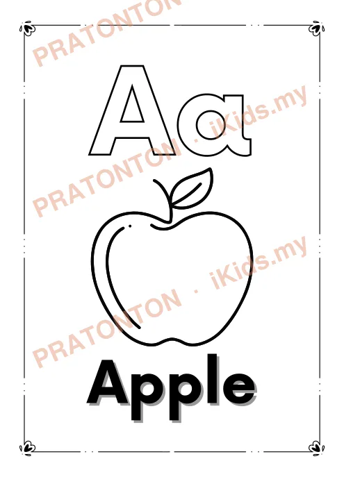 Pratonton muka 1 lembaran Alphabet Coloring Book 3 — Mewarna Anak Istimewa