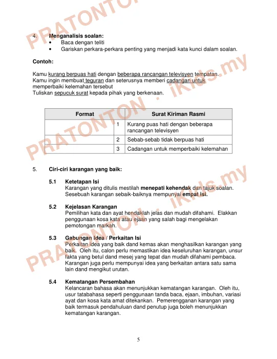 Pratonton muka 3 lembaran Asas-Asas Mengarang — Bahasa Melayu Tahun 1
